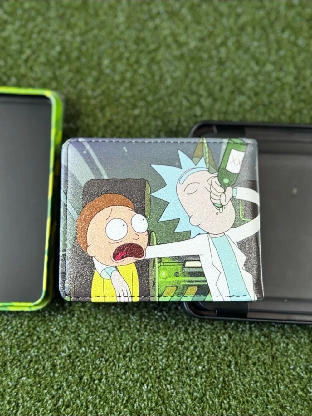 New Rick and Morty Green Portal Bi-Fold Wallet